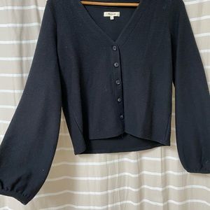 Bubble sleeve cardigan top